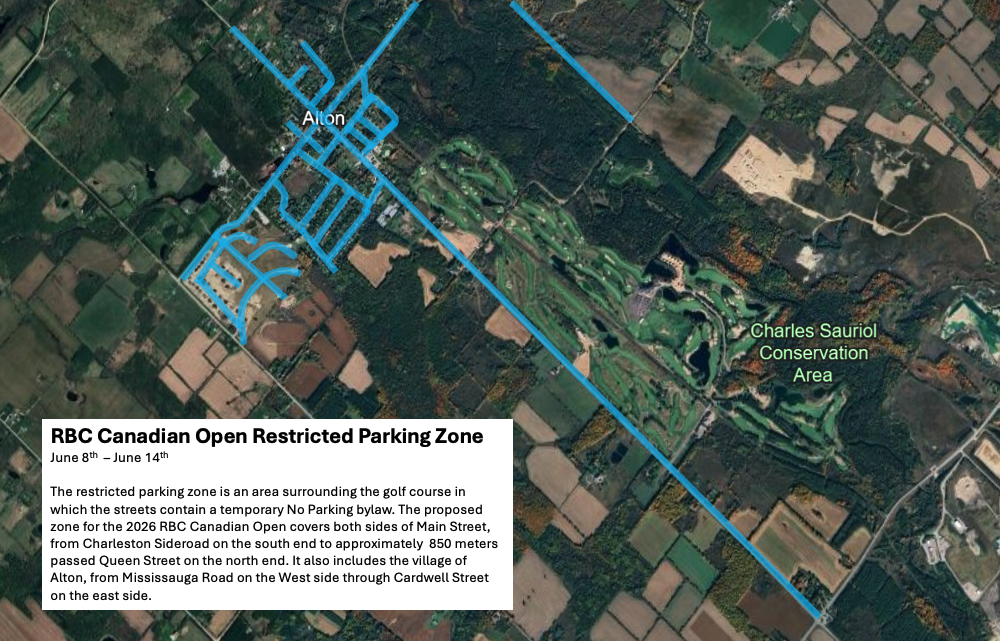 2026 RBC Canadian Open Restricted Parking Zone